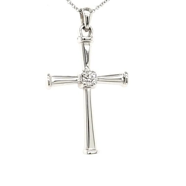 14K White Gold & Diamond Cross Pendant Quality Gem LLC Bethel, CT