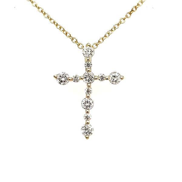 14K Yellow Gold Diamond Cross Pendant Quality Gem LLC Bethel, CT