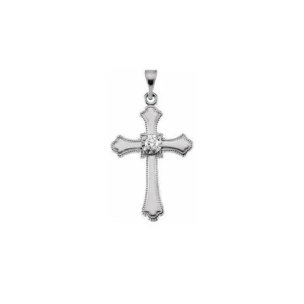 14K White Gold Diamond Cross Quality Gem LLC Bethel, CT