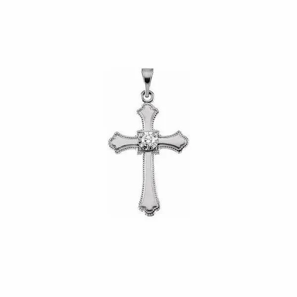 14K White Gold Diamond Cross Quality Gem LLC Bethel, CT