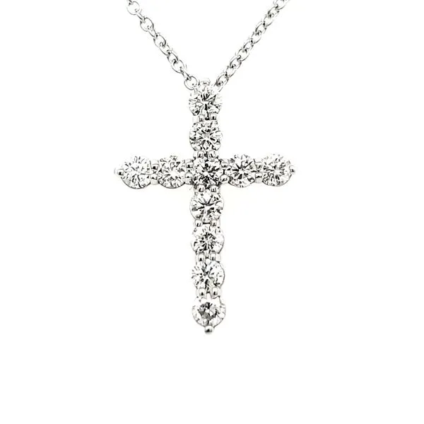 14K White Gold 0.50 Carat Diamond Cross Pendant Quality Gem LLC Bethel, CT