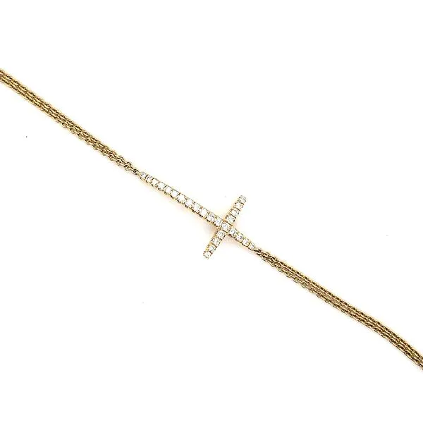 Diamond cross bracelet gold hotsell