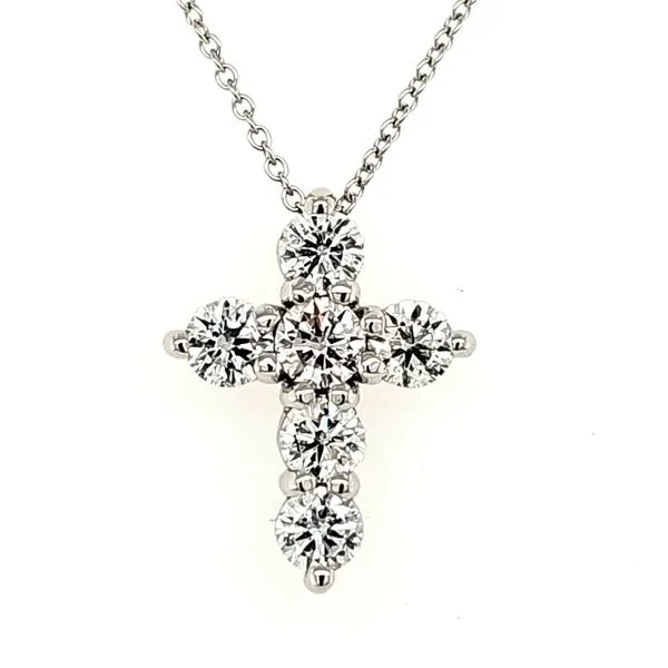 14K White Gold Diamond Cross Pendant length 18 Inches Quality Gem LLC Bethel, CT