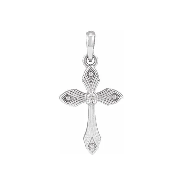 14K White Gold Diamond Cross Pendant Quality Gem LLC Bethel, CT