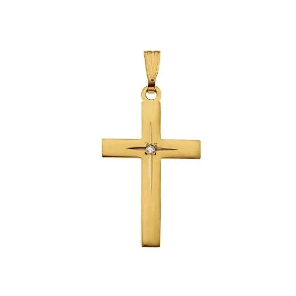 14K Yellow Gold Diamond Cross Quality Gem LLC Bethel, CT