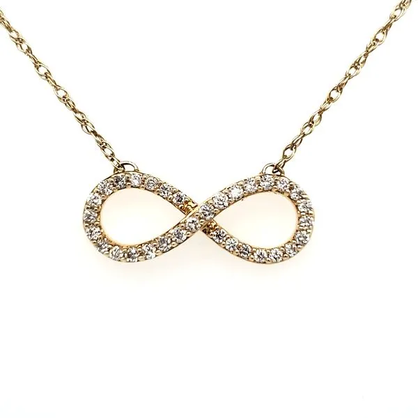 14K Yellow Gold Diamond Infinity Necklace Quality Gem LLC Bethel, CT