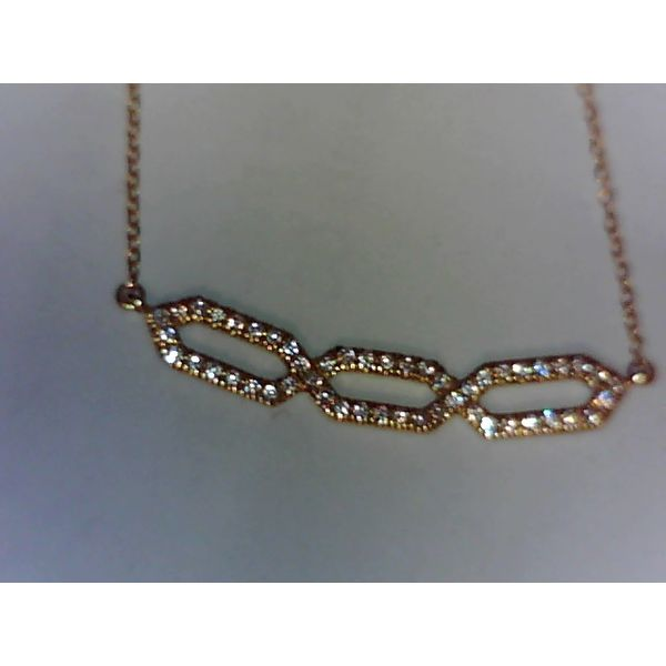 14K Yellow Gold Geometric Diamond Necklace Image 3 Quality Gem LLC Bethel, CT