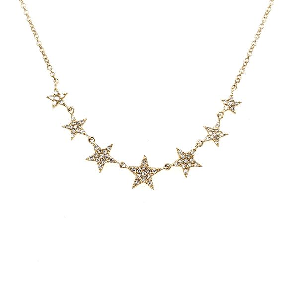 14K Yellow Gold Seven Star Diamond Necklace Quality Gem LLC Bethel, CT