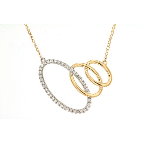 14K Yellow Gold Triple Oval Diamond Necklace Quality Gem LLC Bethel, CT
