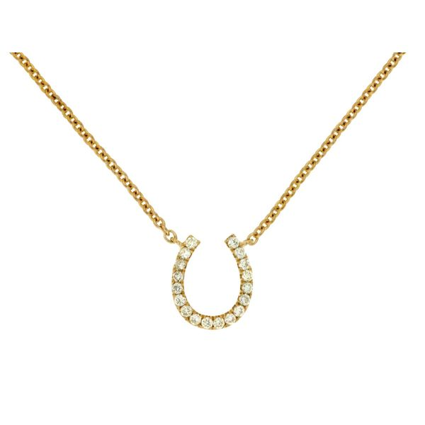 14K Yellow Gold Diamond Horseshoe Necklace Quality Gem LLC Bethel, CT