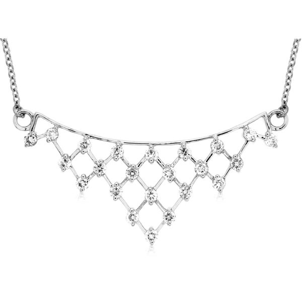 14K White Gold Lattice Diamond Bar Necklace Quality Gem LLC Bethel, CT