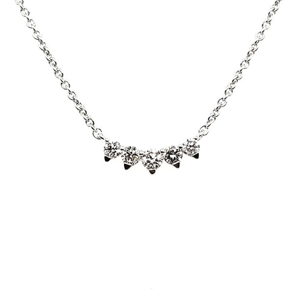 14K White Gold Five Diamond Necklace Quality Gem LLC Bethel, CT
