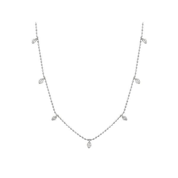 14K White Gold Dangle Diamond Necklace Quality Gem LLC Bethel, CT