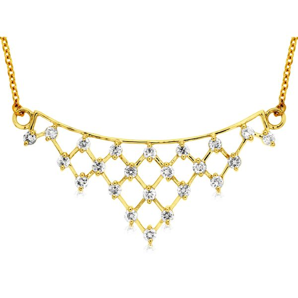 14K Yellow Gold Open Lattice Diamond Bib Necklace Quality Gem LLC Bethel, CT