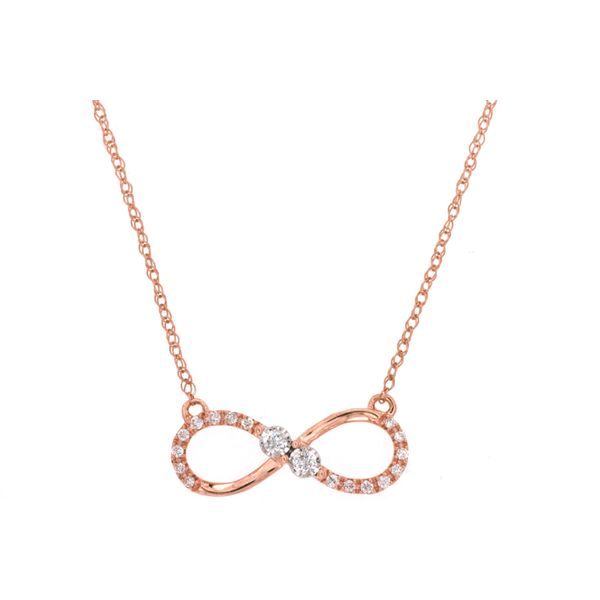 14K Rose Gold Diamond Infinity Necklace Quality Gem LLC Bethel, CT