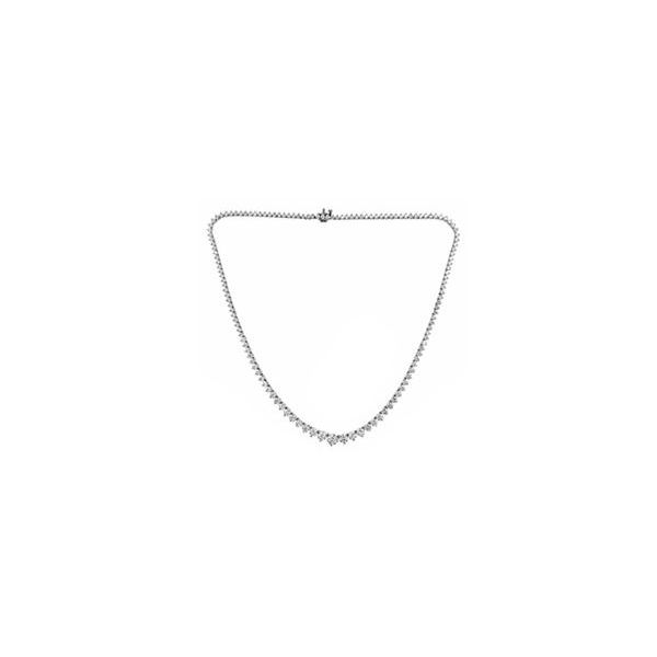 14K White Gold Diamond Riviera Necklace Image 2 Quality Gem LLC Bethel, CT
