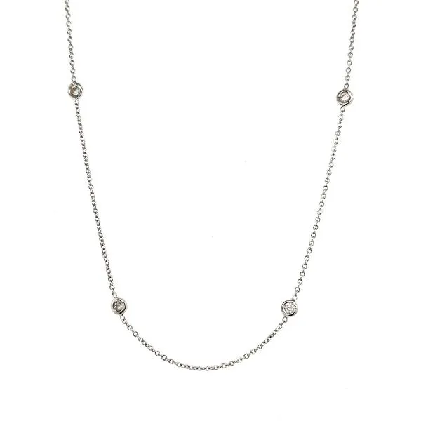 14K White Gold Diamond by the Yard Necklace Quality Gem LLC Bethel, CT