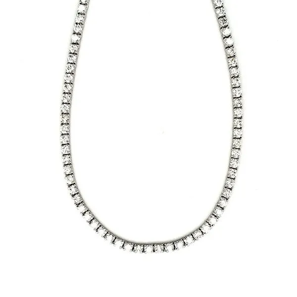14K White Gold Same Size Diamond Tennis Necklace Length 17 Inches Quality Gem LLC Bethel, CT