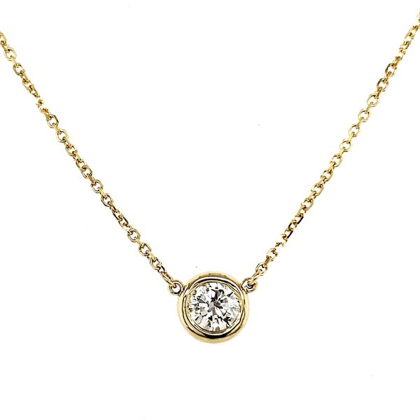 14K Yellow Gold Single Bezel Set Diamond .42 Carat Necklace 18 Inches Quality Gem LLC Bethel, CT