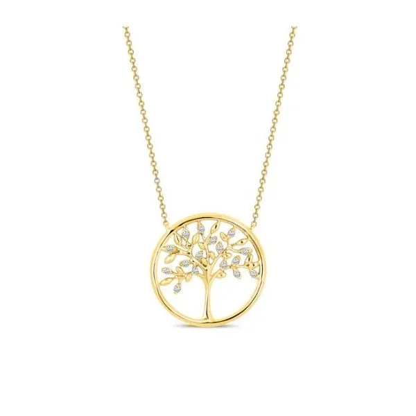 14K Yellow Gold Diamond Tree of Life Necklace Length 18 Inches Quality Gem LLC Bethel, CT
