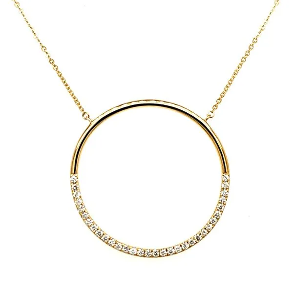 14K Yelow Gold Diamond Half and Half Circle Length 18 Inches Quality Gem LLC Bethel, CT