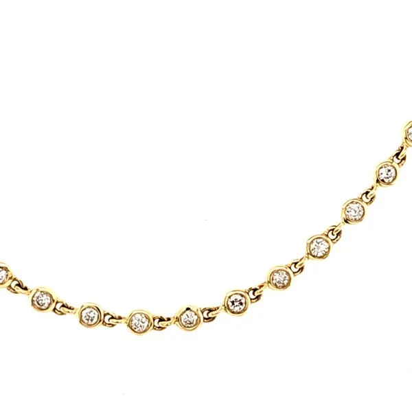 14K Yellow Gold Diamond Bezel Half Riviera Necklace Length 18 Inches Image 2 Quality Gem LLC Bethel, CT
