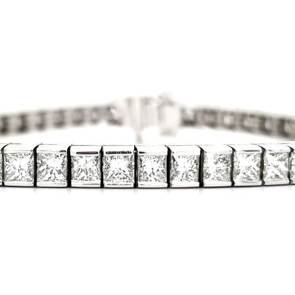 Platinum Princess Cut Channel Set Diamond Tennis Bracelet Quality Gem LLC Bethel, CT
