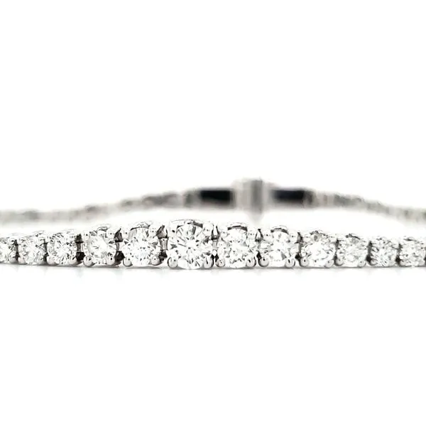14K White Gold Wave Diamond Tennis Bracelet Image 2 Quality Gem LLC Bethel, CT