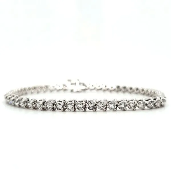 14K White Gold Three Prong Diamond Tennis Bracelet Quality Gem LLC Bethel, CT