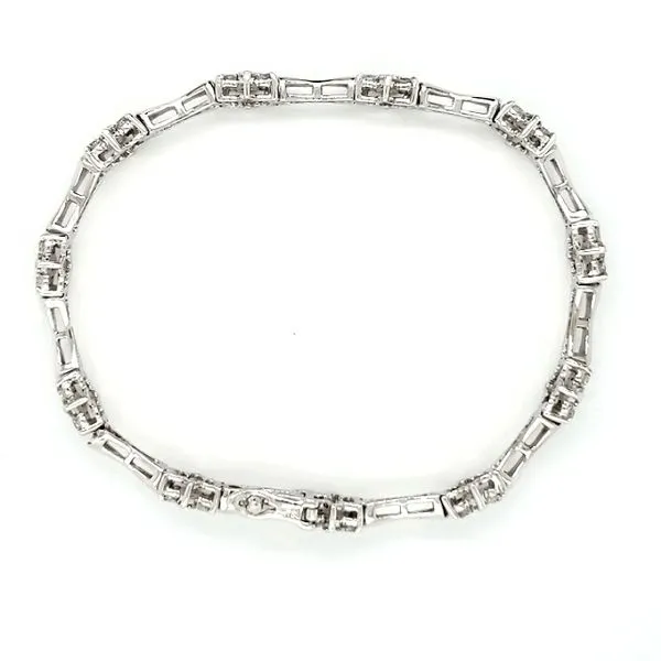 14K White Gold Diamond Cluster Bracelet Image 3 Quality Gem LLC Bethel, CT