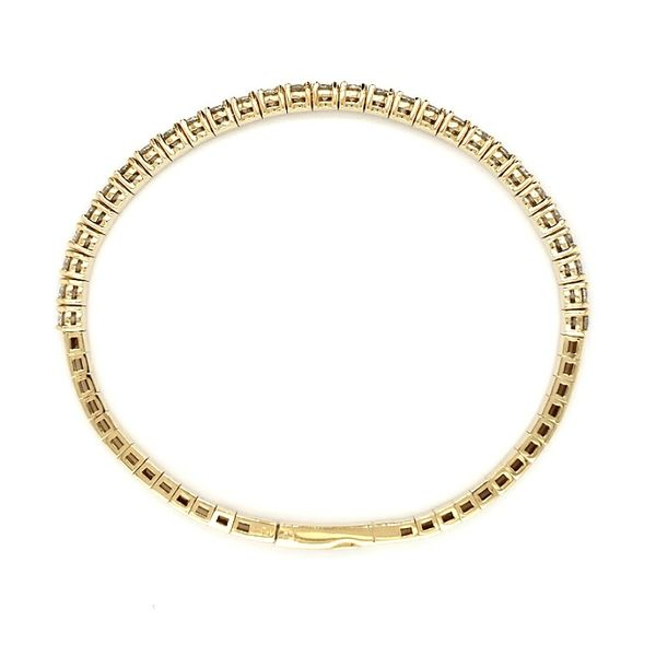 14K Yellow Gold Flexible Diamond Bangle Bracelet Image 2 Quality Gem LLC Bethel, CT