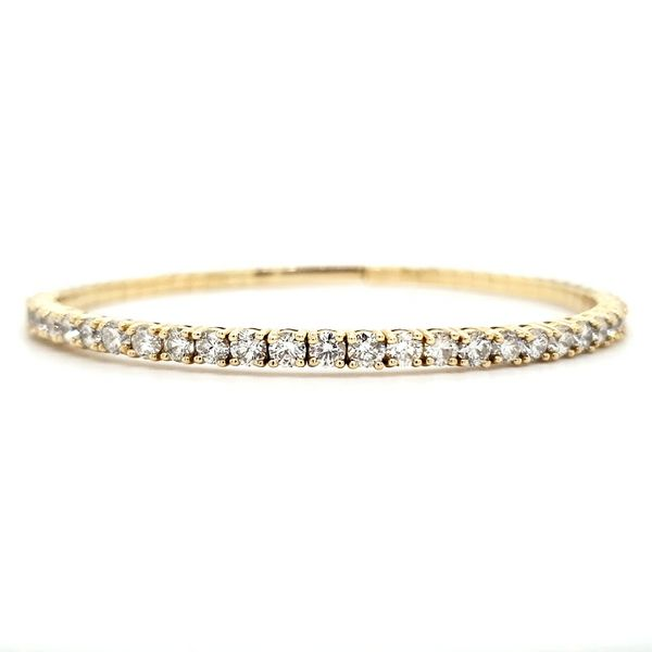 14K Yellow Gold Flexible Diamond Bangle Bracelet Quality Gem LLC Bethel, CT