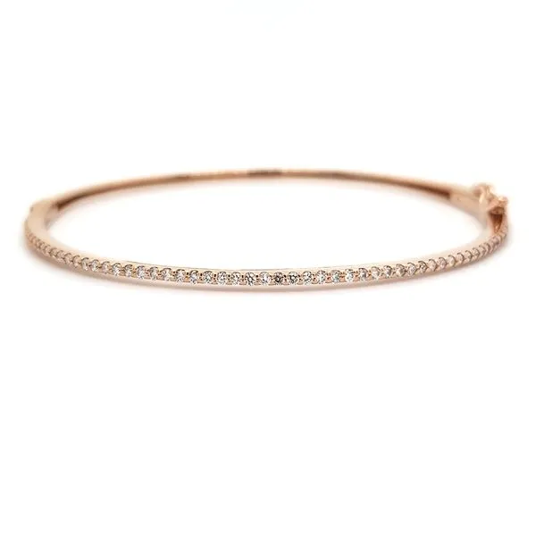 14K Rose Gold Diamond Bangle Bracelet Quality Gem LLC Bethel, CT