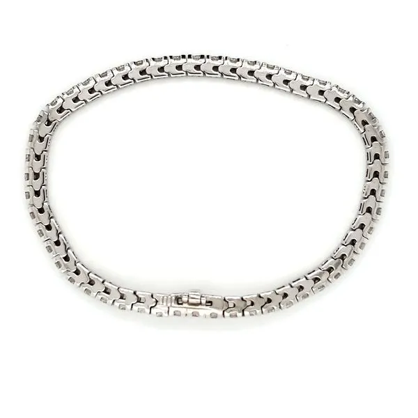 14K White Gold Classic Diamond Tennis Bracelet Image 3 Quality Gem LLC Bethel, CT