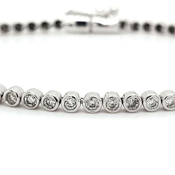 14K White Gold Bezel Set Diamond Bracelet Quality Gem LLC Bethel, CT