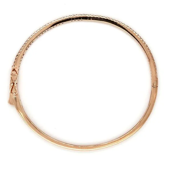 14K Rose Gold Diamond Bangle Bracelet Image 3 Quality Gem LLC Bethel, CT