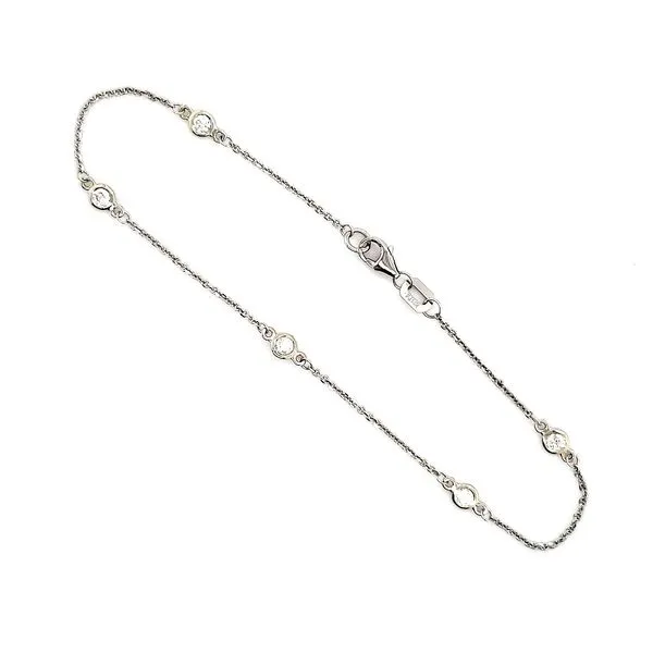 14K White Gold Diamond by the Yard Bracelet Image 3 Quality Gem LLC Bethel, CT