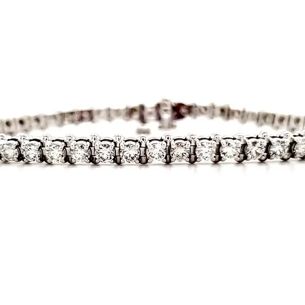 14K White Gold  Four Prong 3.01 Carat Diamond Tennis Bracelet Length 7 Inches Image 2 Quality Gem LLC Bethel, CT