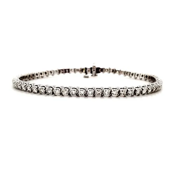 14K White Gold  Four Prong 3.01 Carat Diamond Tennis Bracelet Length 7 Inches Quality Gem LLC Bethel, CT
