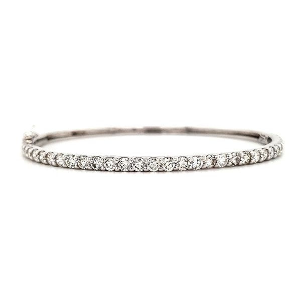 14K White Gold Diamond Bangle Bracelet 2.58ct Quality Gem LLC Bethel, CT