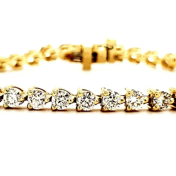 14K Yellow Gold 3 Prong Diamond Tennis Bracelet Image 2 Quality Gem LLC Bethel, CT