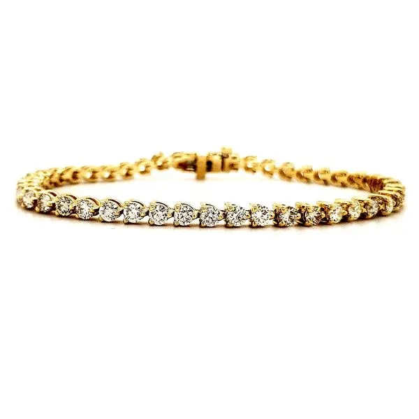 14K Yellow Gold 3 Prong Diamond Tennis Bracelet Quality Gem LLC Bethel, CT