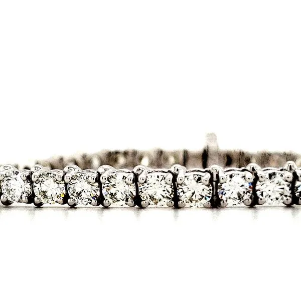 14K White Gold Straight Line diamond Tennis Bracelet Length 7 Inches Image 2 Quality Gem LLC Bethel, CT