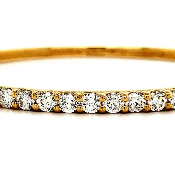 14K Yellow Gold Diamond Bangle Bracelet Image 2 Quality Gem LLC Bethel, CT