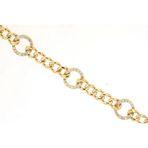 14K Yellow Gold Diamond Circles Bracelet Length 7 Inches Quality Gem LLC Bethel, CT