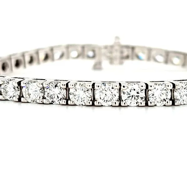14K White Gold Diamond Tennis Bracelet Length 7 Inches Image 2 Quality Gem LLC Bethel, CT