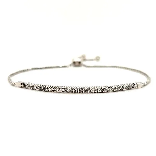 14K White Gold Diamond Bar Bolo Bracelet Quality Gem LLC Bethel, CT
