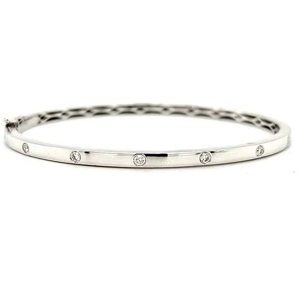 14K White Gold Diamond Bangle Quality Gem LLC Bethel, CT