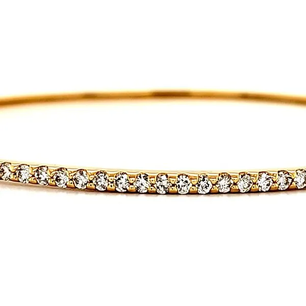 14K Yellow Gold Diamond Bangle Bracelet Image 2 Quality Gem LLC Bethel, CT