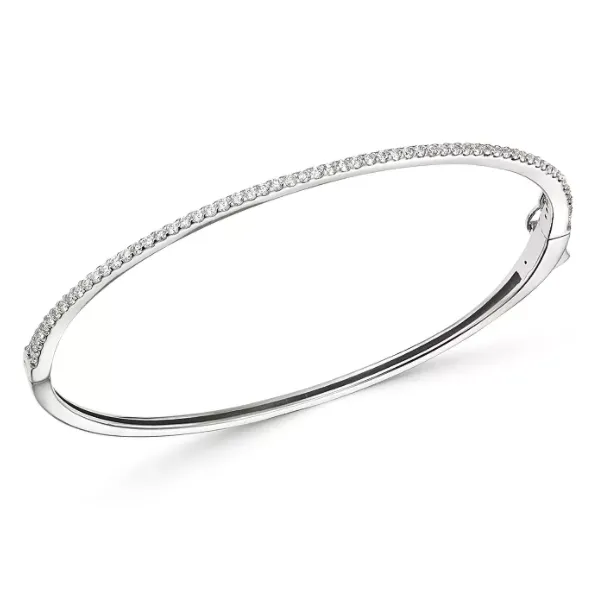 14K White Gold Diamond Bangle Bracelet Quality Gem LLC Bethel, CT